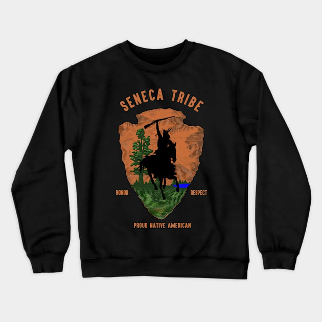 Seneca Tribe Native American Honor Respect Vintage Arrow Crewneck Sweatshirt by The Dirty Gringo